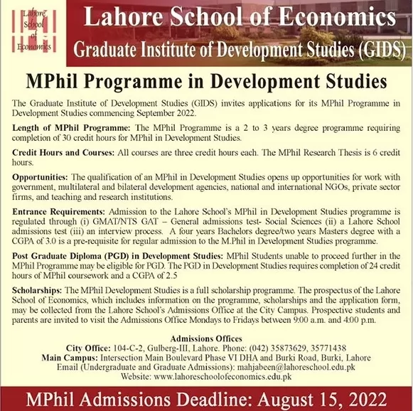 LSE Admission 2023 for MS Master Programs