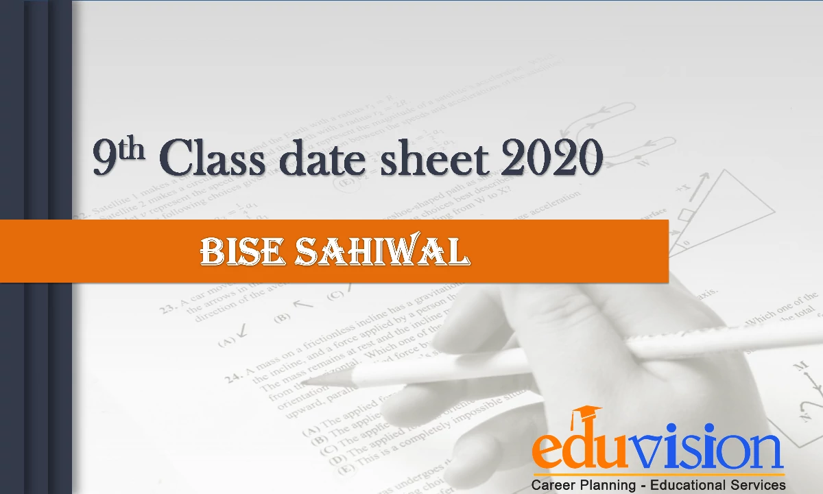 Bise Sahiwal Board 9th Date Sheet 2020