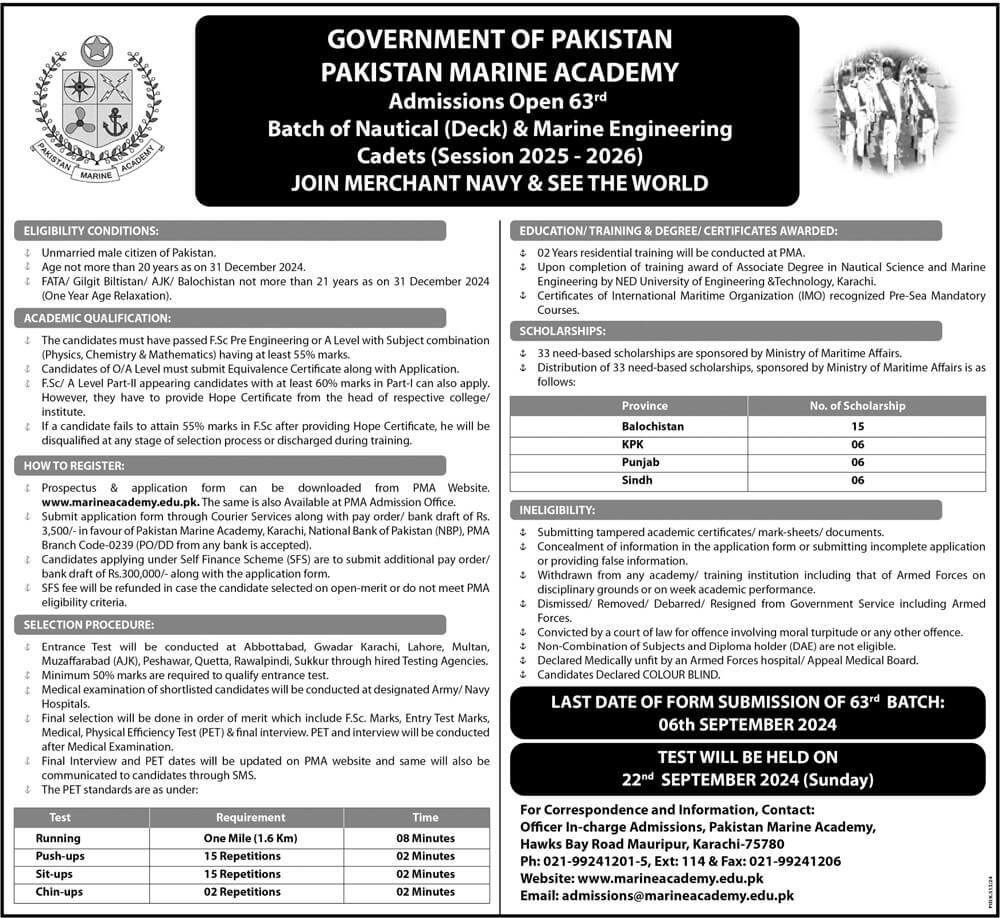 Join Merchant Navy: PMA Registration 2024