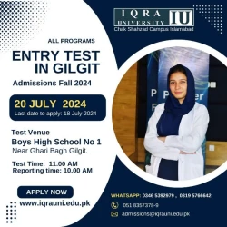 Iqra University to hold Entry Test in Gilgit